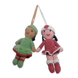WSDO-L017, Crochet Girl, Size: 15x6cm, Weight: 32g.